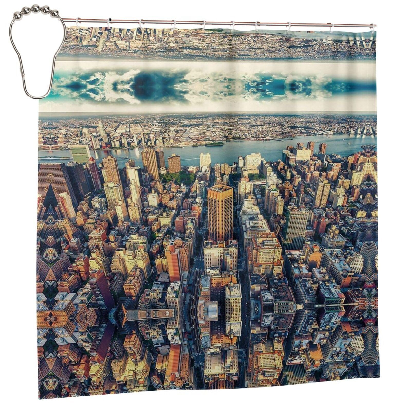 Rideau de douche imperméable New York Manhattan pour une déco tendance 183x183 cm