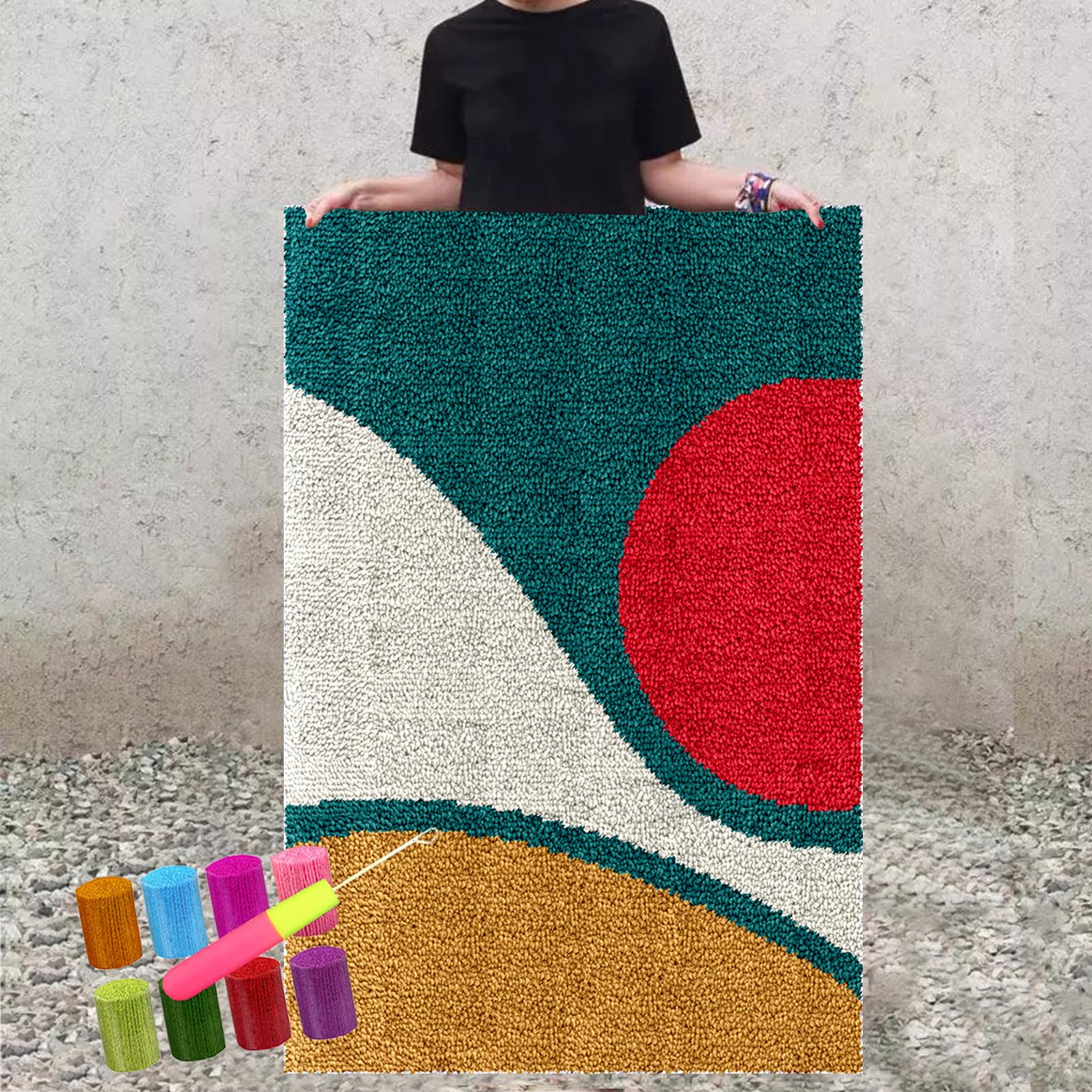Zestawy do haftu krzyżykowego, zestawy dywaników z haczykiem zatrzaskowym, zestaw do robienia dywanów, zestawy do robienia haczyków 3D, zestaw dywaników szydełkowych dla dorosłych 130 x 150 cm
