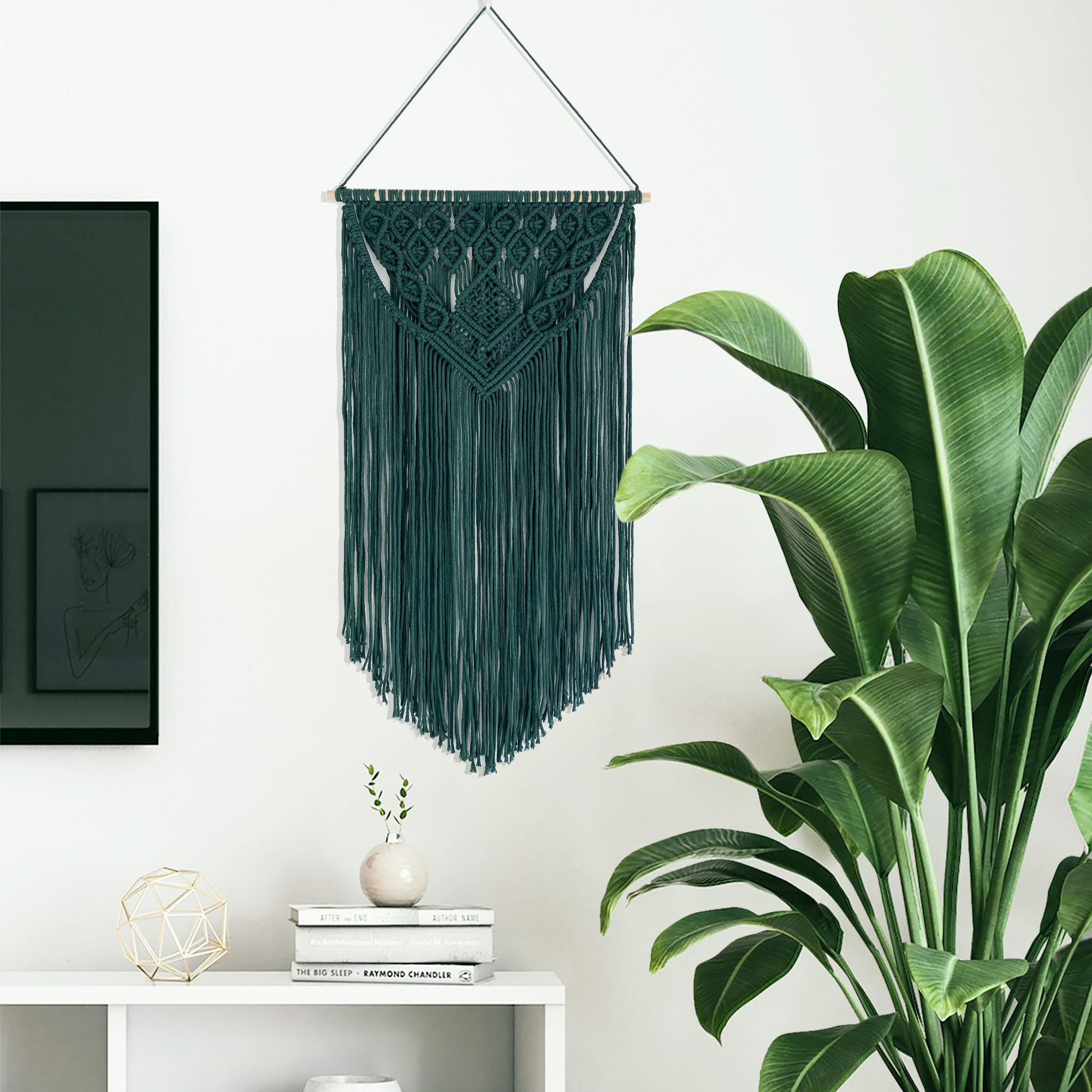 Winterdemoon Makramee-Wandbehang, Boho-Stil, gewebter Wandteppich, Heimdekoration.