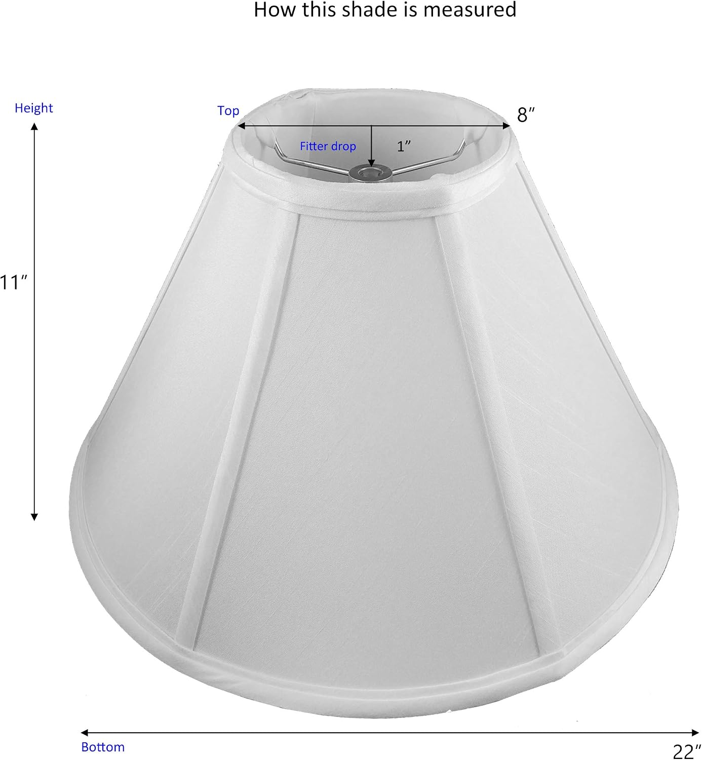 American Pride 8"x 22"x 11" Round Soft Shantung Tailored Lampshade, Croissant