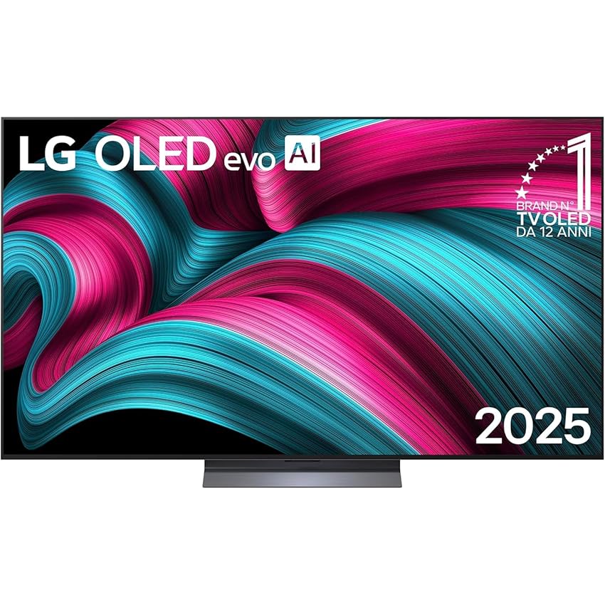 LG OLED evo AI C5 65 pollici, Smart TV 4K, Processore α9 Gen8, Brightness Booster, webOS con AI, Dolby Vision & Atmos, Gaming con VRR e GSYNC 4K@144Hz, OLED65C56LB 2025