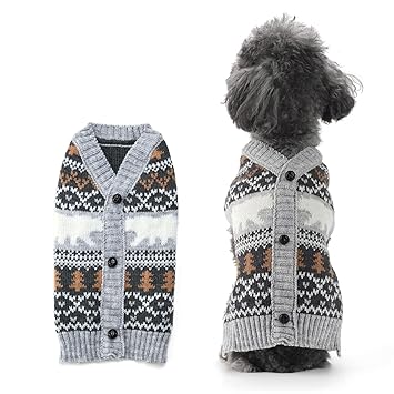 TENGZHI Warm Dog Cardigan Puppy Knitted?Sweater Vest Soft Cat Clothes Polar Bear Printed Holiday?Pet Pullover Doggy?Sweaters?for?Small?Medium Dogs
