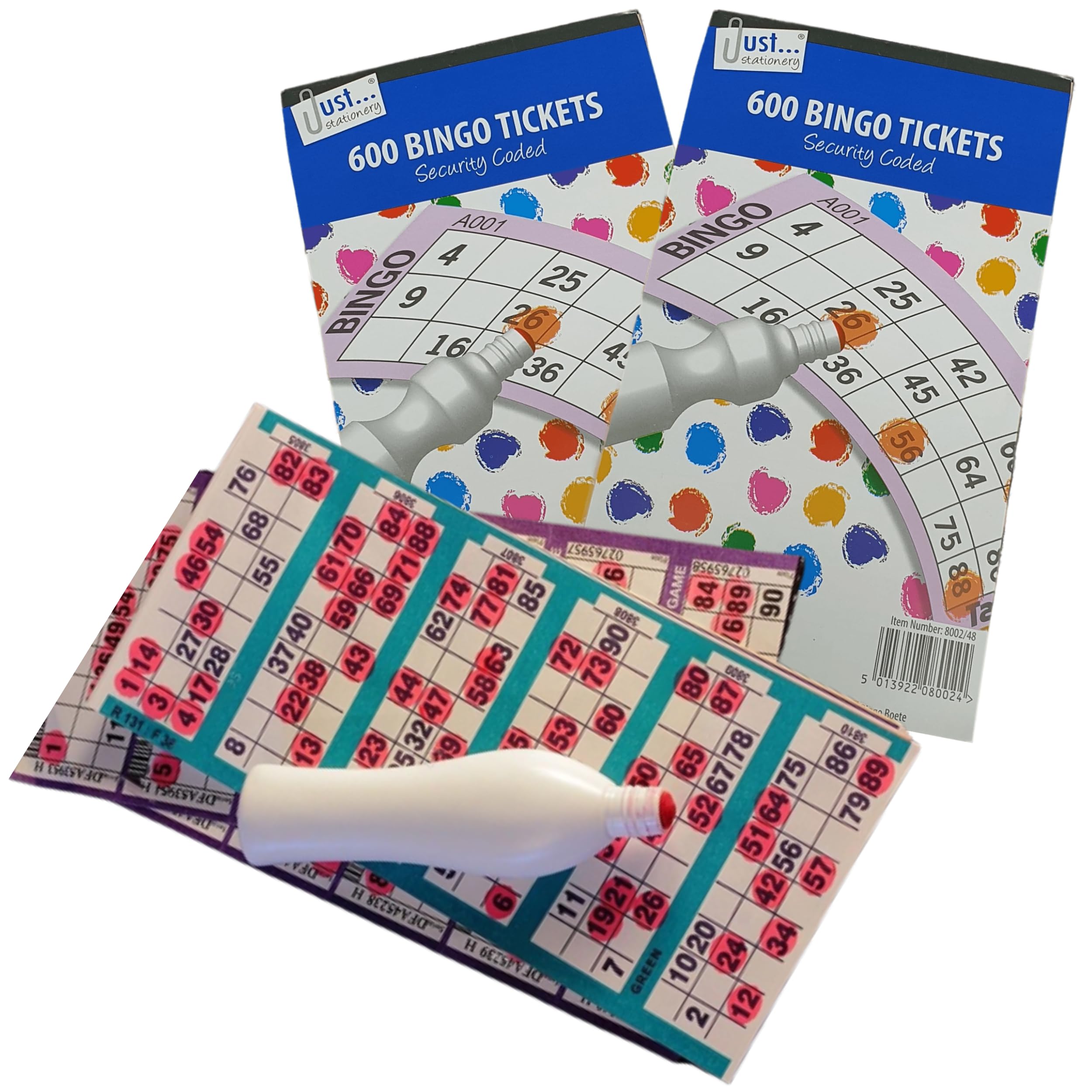 CARESTARZ 2X 600 Bingo tickets Books for Bingo Game - 600 jumbo Bingo tickets - Fun bingo books 6 game for kids - bingo books 1  90