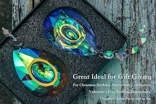 Miniatura 9 de 2 atrapasoles para ventana interior con cristales de 3.504 in3.5 pulgadas, candelabros colgantes de cristales, prismas para jardín, hogar, ventana,