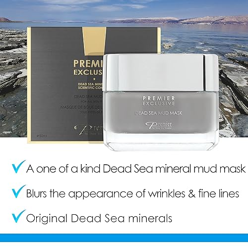 Miniatura 2 de Máscara facial de barro del Mar Muerto Premier en línea Exclusiva, fórmula natural, reductor de arrugas, antienvejecimiento, minimizador de poros,