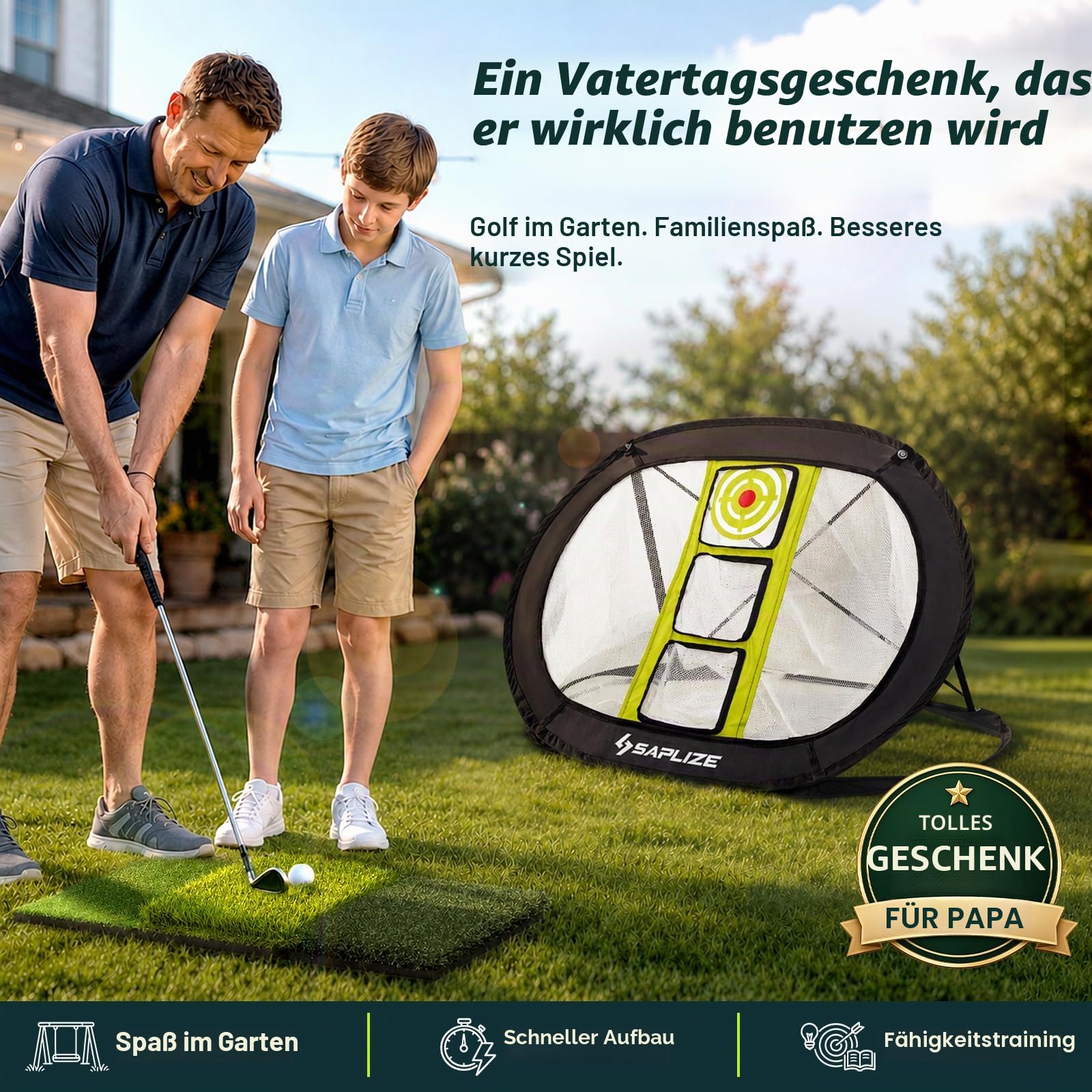 SAPLIZE Ultra-stabiles Golf Chipping Net, Indoor/Outdoor Golfziel Zubehör für Hinterhof Genauigkeit und Swing-Übung, Golf Geschenke für Männer, Momen, Dad, Kinder, Jungen, Jugend und Golfer