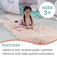Vista 4 de MindWare Oh So Fun! Saco de dormir de conejito – Saco de dormir infantil para niños a partir de 3 años