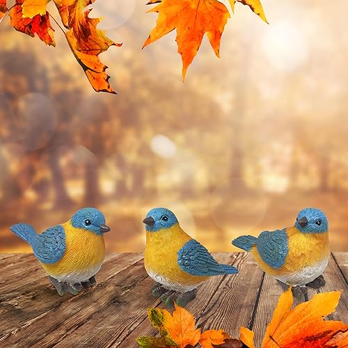 Miniatura 3 de BANBERRY DESIGNS Juego de figuras de pájaro azul de 3 estilos de 4 pulgadas de alto
