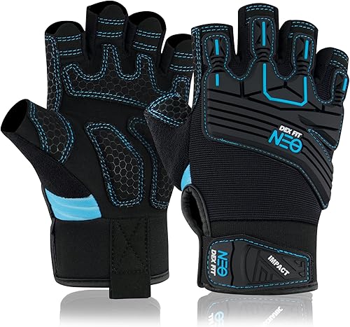 DEX FIT Guantes de trabajo MG310 Impact, duraderos, de alta resistencia, antivibración, absorción de golpes, ajuste cómodo, compatible con pantalla