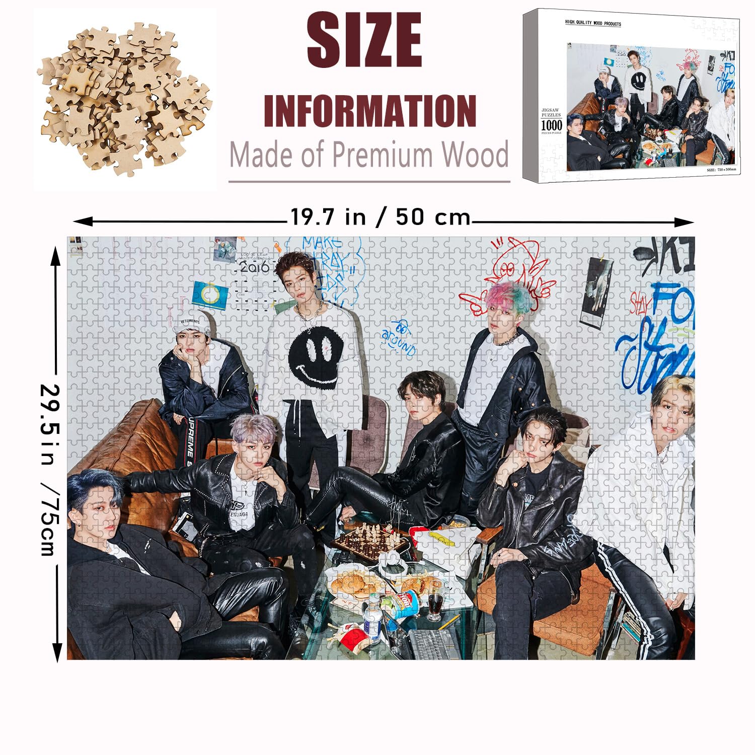 Amazon.co.jp: Kpop Stray キッズ 木製ジグソーパズル 1000ピース 木製