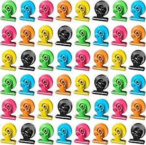 Grtard 48 Pack Magnetic Clips Heavy Duty, Colorful Magnet Clips for Fridge, Refrigerator Magnets with Clip, No-Scratch Strong Magnetic Clip for Refrigerator, Whiteboard, Cruise Cabins, Locker