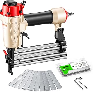 meite FK5040 Pneumatic Brad Nailer Kit Includes 1,000 Pcs 18 Gauge Brad Nails 3/4-Inch, Compatible with 5/8" to 2" Brad Nails, Ideal for Trim Work, Furniture Building & Finish Applications