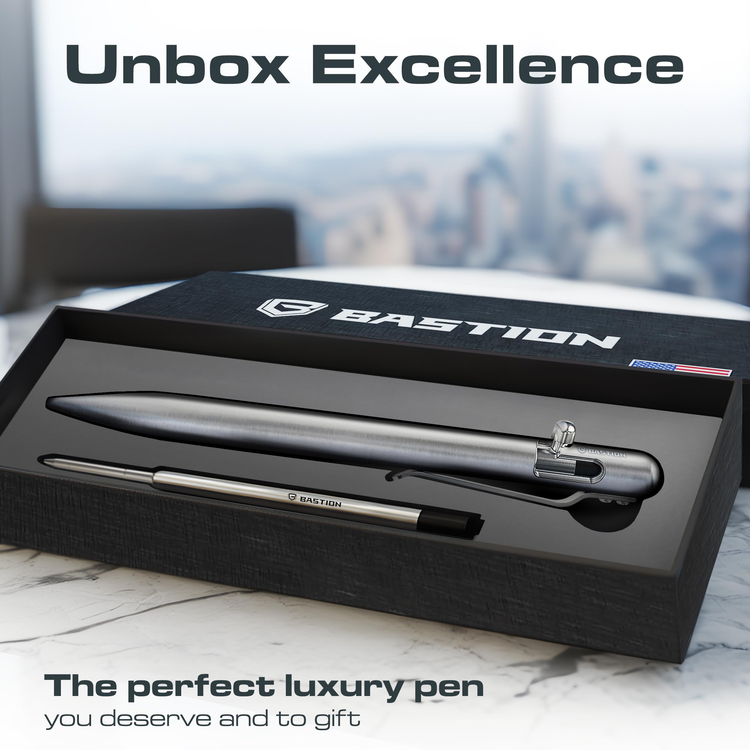 BASTION Titanium Bolt Action Pen - exclusive Hyperbolt ZeroSeam CNC Machined EDC Writing Tool Refillable Flagship Executive Gift — view 5