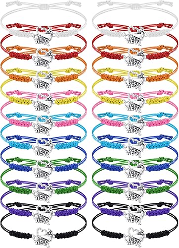 Vista 32 de Rtteri 20 pulseras de animadora para niñas, pulseras ajustables para animadoras, regalos para animadoras, accesorios de joyería a granel Naranja