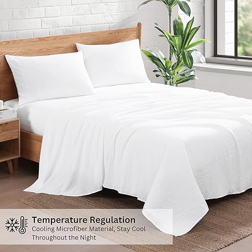 Miniatura 2 de Casa Platino Juego de sábanas tamaño individual XL, sábanas prelavadas, ultrasuaves y transpirables de microfibra cepillada, sábanas acogedoras
