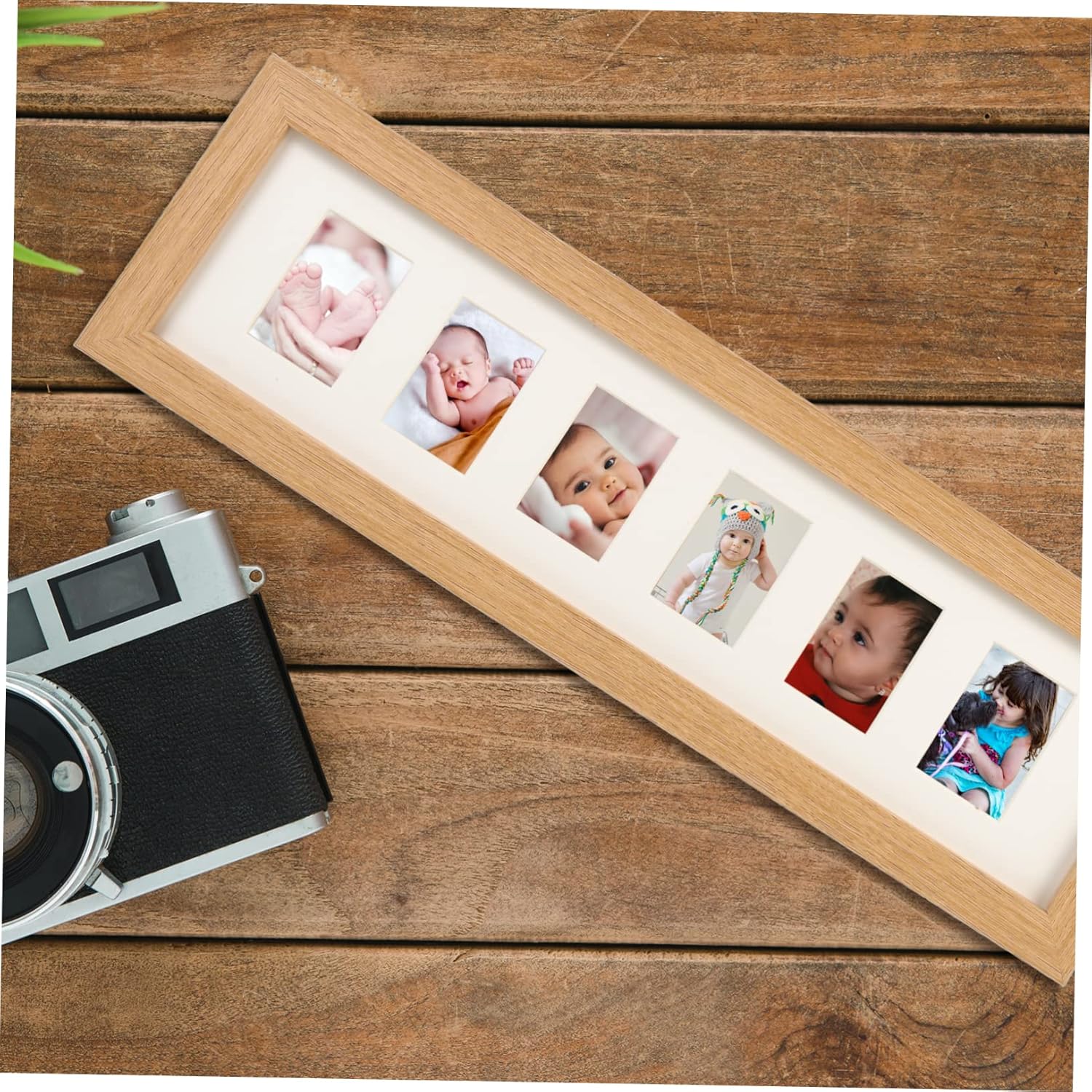 VICASKY 3pcs Wood Picture Frame for First Year Tabletop Photo Holder for Newborn Growth Memories Photo Display Shower