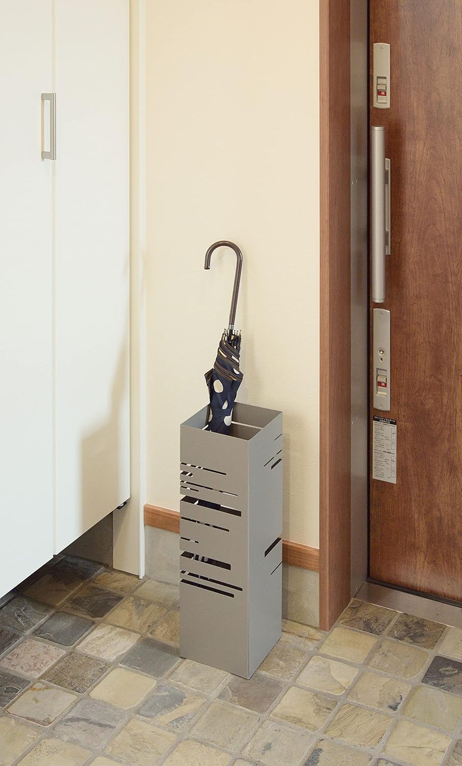 Azumaya-kk LFS-180GY Umbrella Stand, Gray, Width 6.1 x Depth 6.1 x Height 19.3 inches (15.5 x 15.5 x 49 cm), Umbrella Stand