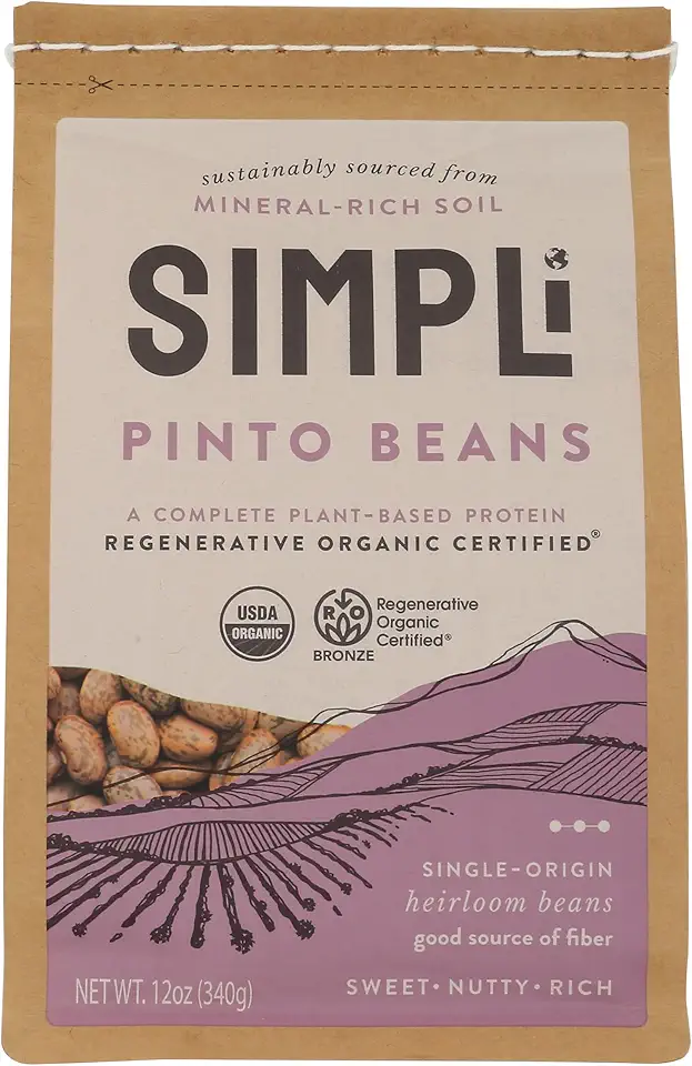 SIMPLI Organic Pinto Beans, 12 OZ USDA Organic