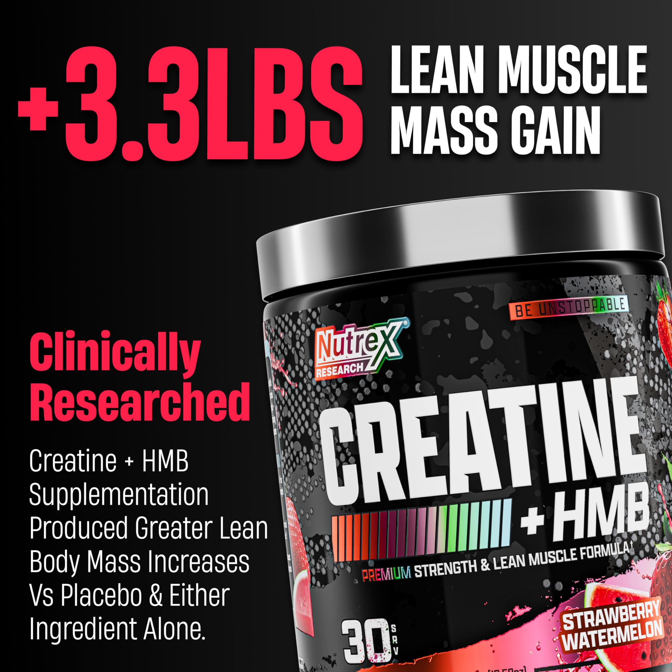 Nutrex Research Creatine HMB Powder - Creatine Monohydrate Powder with HMB for Muscle Growth, Strength, Energy and Performance - Transparent Formula — Amazon image 4