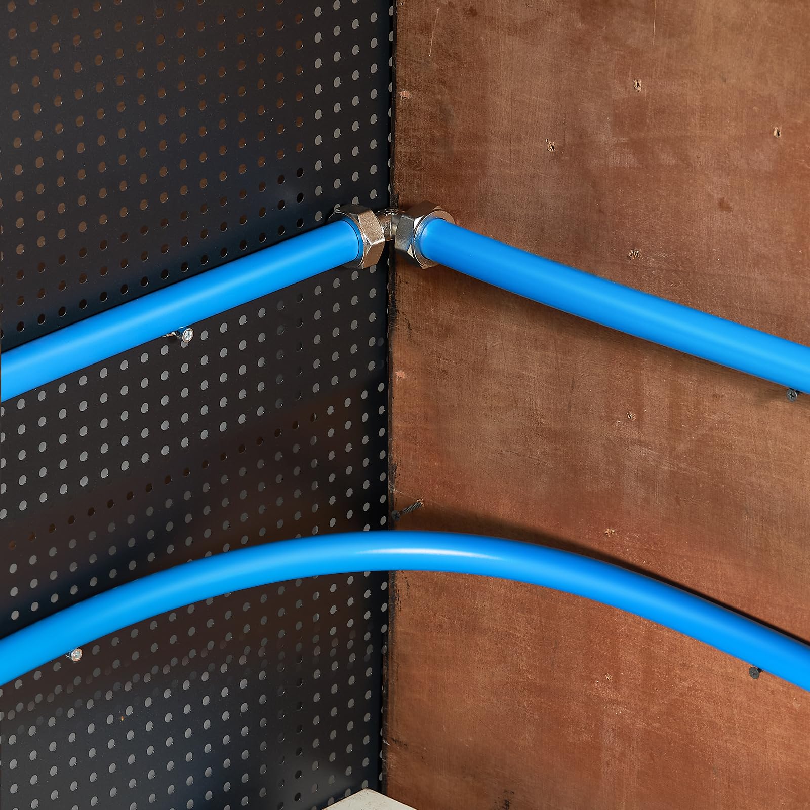 VEVOR Kit Conduite de Compresseur d'Air, 91,44 m x 19,05 mm, Système de Tuyauterie d'Air Comprimé en PEHD Aluminium, Étanche, Facile à Installer, Kit Tubes d'Air Comprimé pour Garages, Ateliers, Bleu
