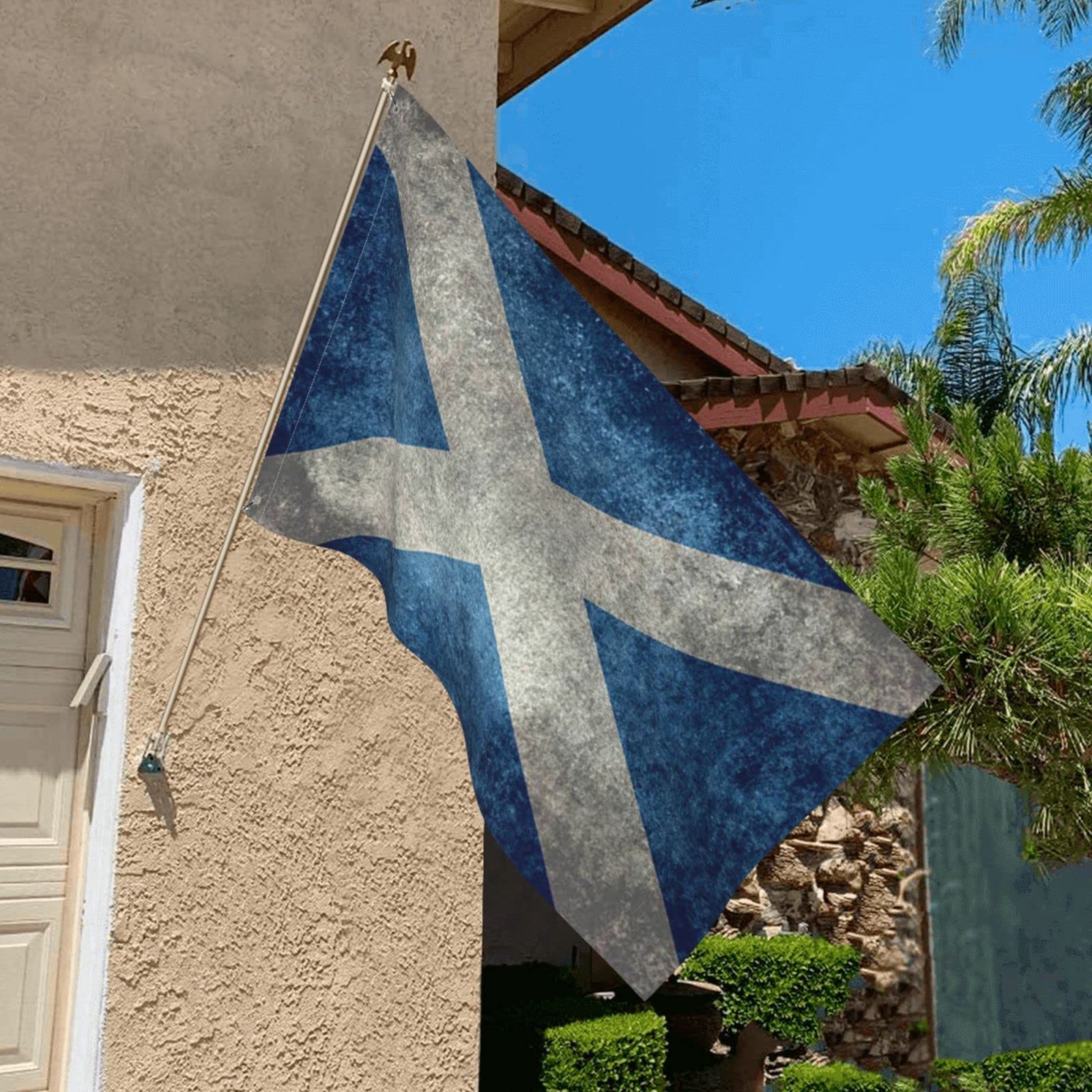 Vintage Scottish Flag M ビンテージ　国旗　スコットランド Flag Of Scotland With Distressed Vintage 5ft x 3ft Large Flag - 2