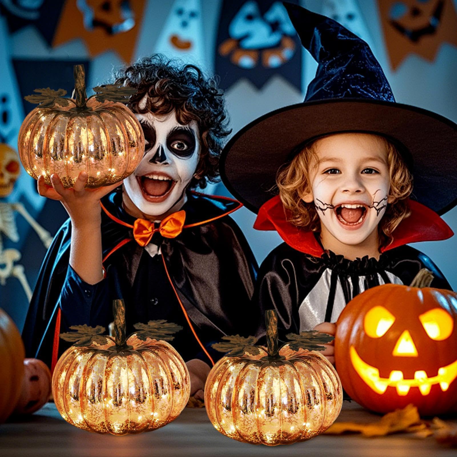 Generico LED Decorazione Autunnale per Il Ringraziamento in Vetro con Timer