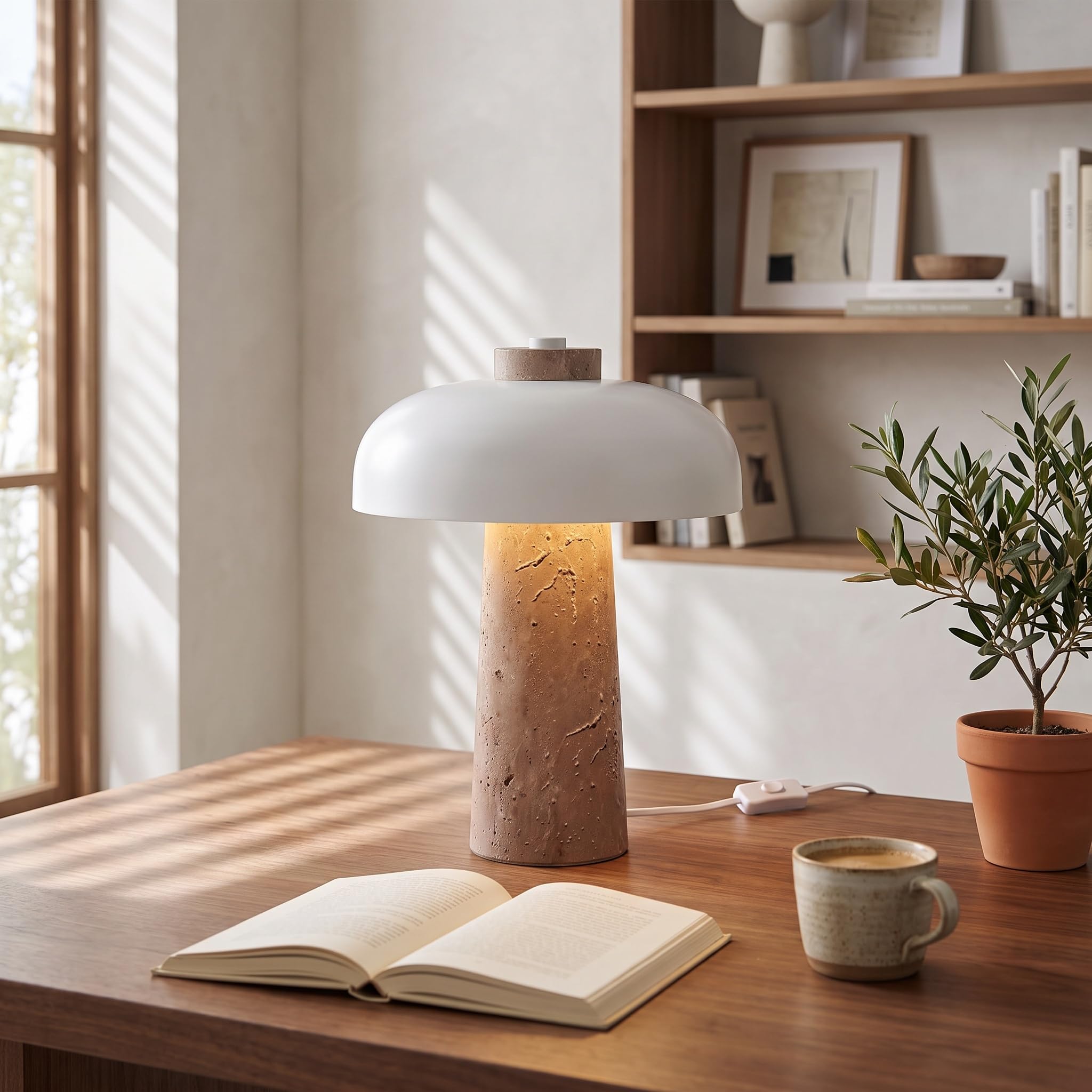 BARCELONA LED Lampada Da Tavolo Design Base In Marmo 2xG9 Bianca
