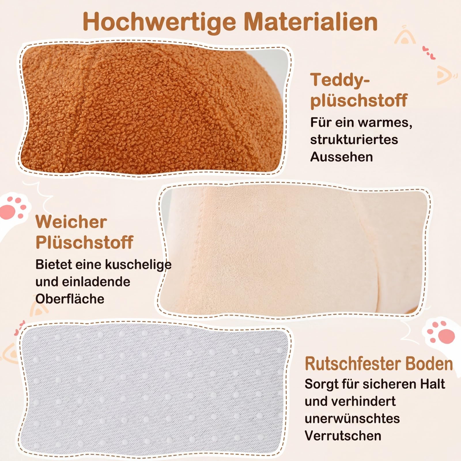 COSTWAY Katzenbett, schneckenförmig, Katzenhöhle mit waschbarem Kissen & Rutschfester Unterseite, Katzenhaus Indoor, Katzenkorb für Katzen Haustier, Braun