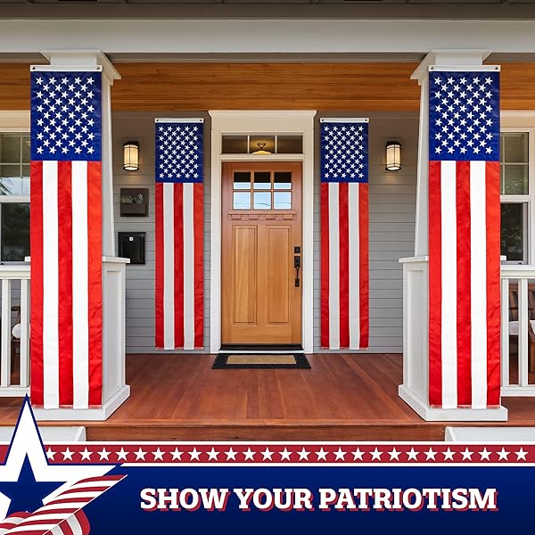 Vertical Embroidered American Bunting