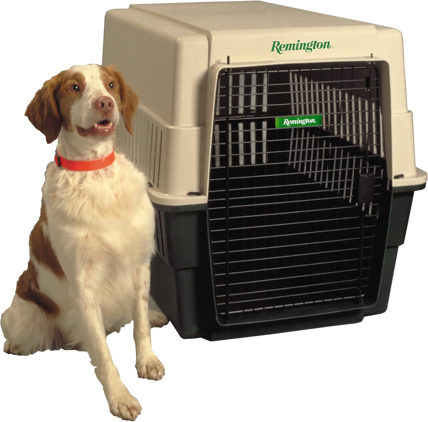 Remington Canil de plástico, grande, 91 cm C x 66 cm L x 71 cm A, bege