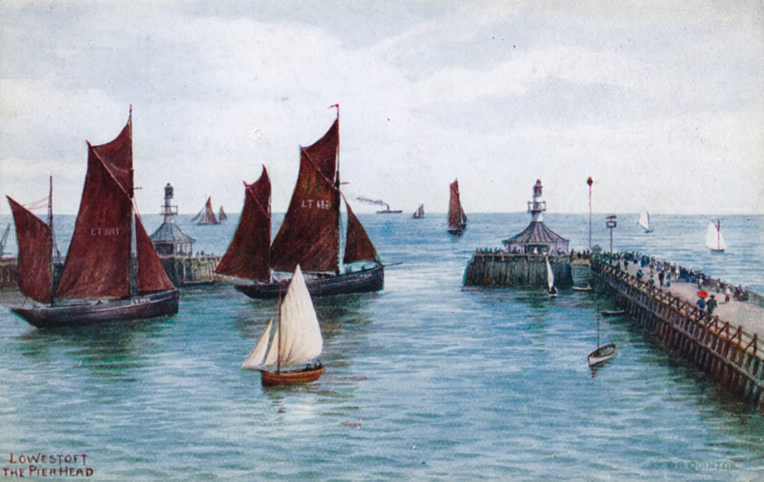 Posteriik No Frame Vintage Art Print Images Pictures Print Lowestoft The Pier Head By Alfred Robert Quinton Modern Colour Posters For Office Home Decor 60X90cm