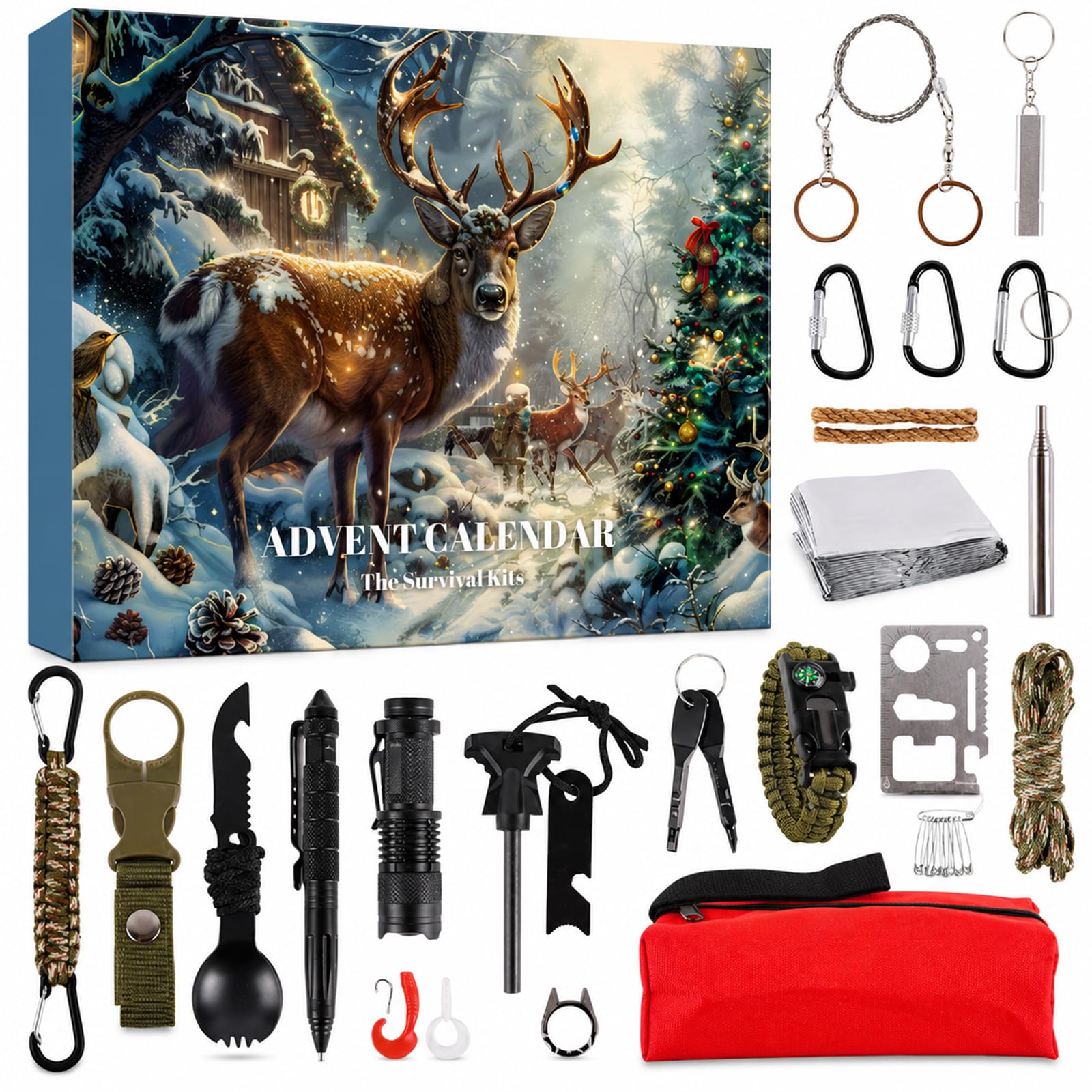 Calendrier Avent Hommes, Kit Survie Outdoor, Outils Camping