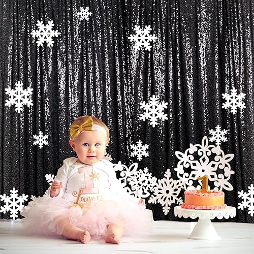 ShinyBeauty Cortina de lentejuelas negras, 2 paneles de 5 x 10 pies, fondo de boda con purpurina, telón de fondo de fotografía, cortinas brillantes,