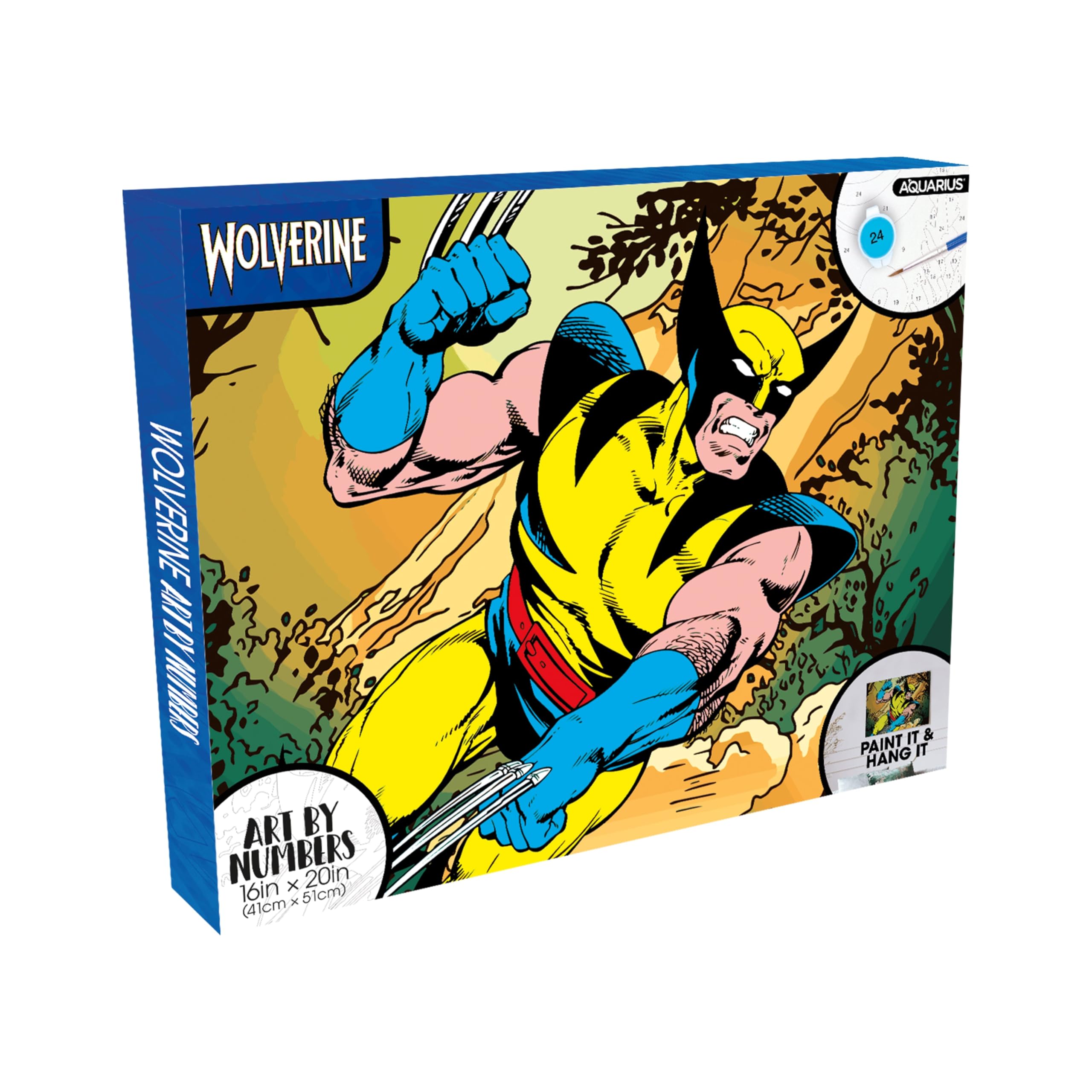 AQUARIUS Wolverine Art by Numbers Art by Numbers – Malen nach Zahlen mit Marvel-Deadpool-Motiv, Malen nach Zahlen für Erwachsene und Kinder, Malset zum Selbermachen für Anfänger, offizielles