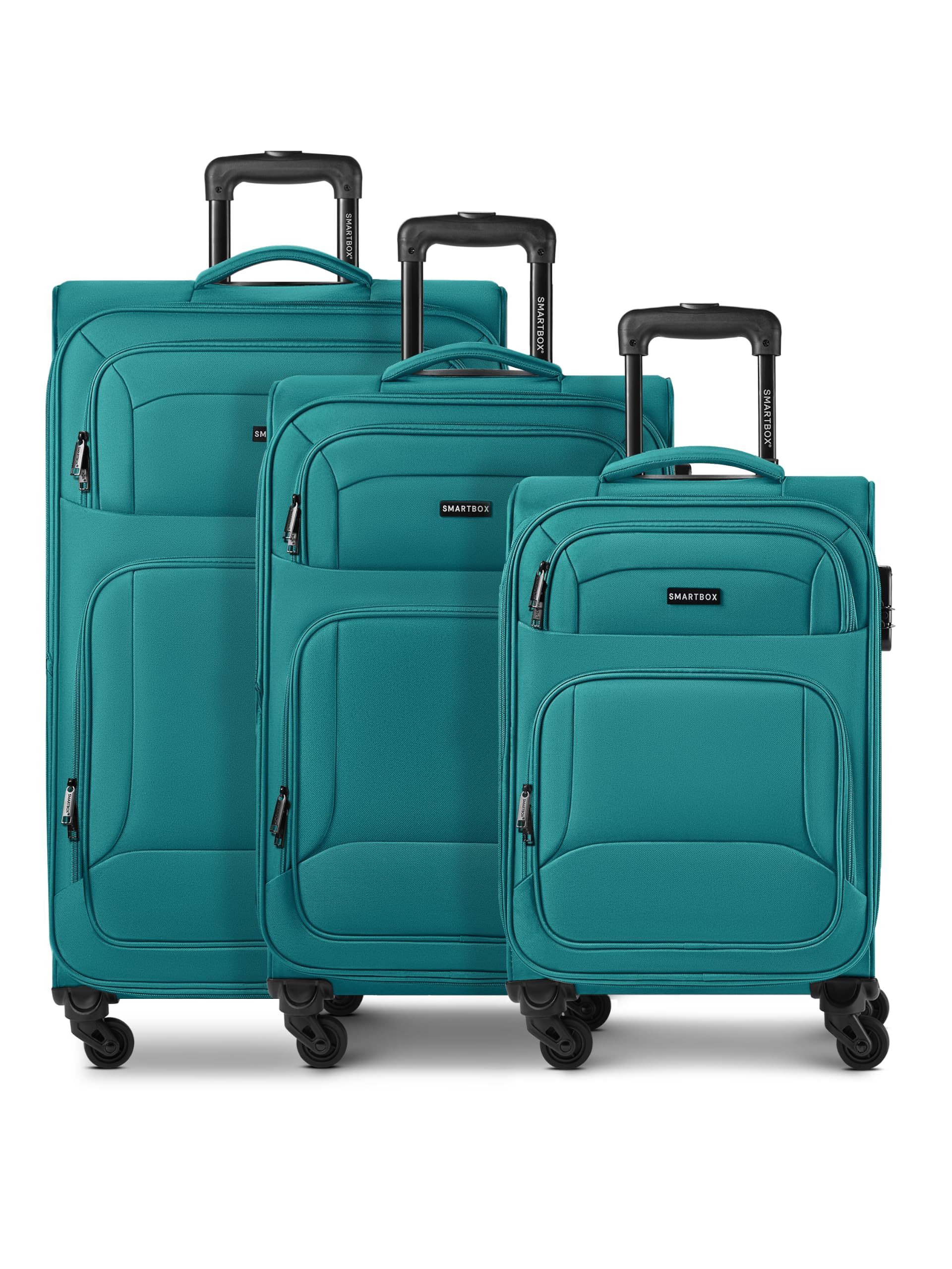 SMARTBOX Edycja 04 New3, Petrol, 3-Set, Miękki wózek bagażowy z obrotowymi kółkami