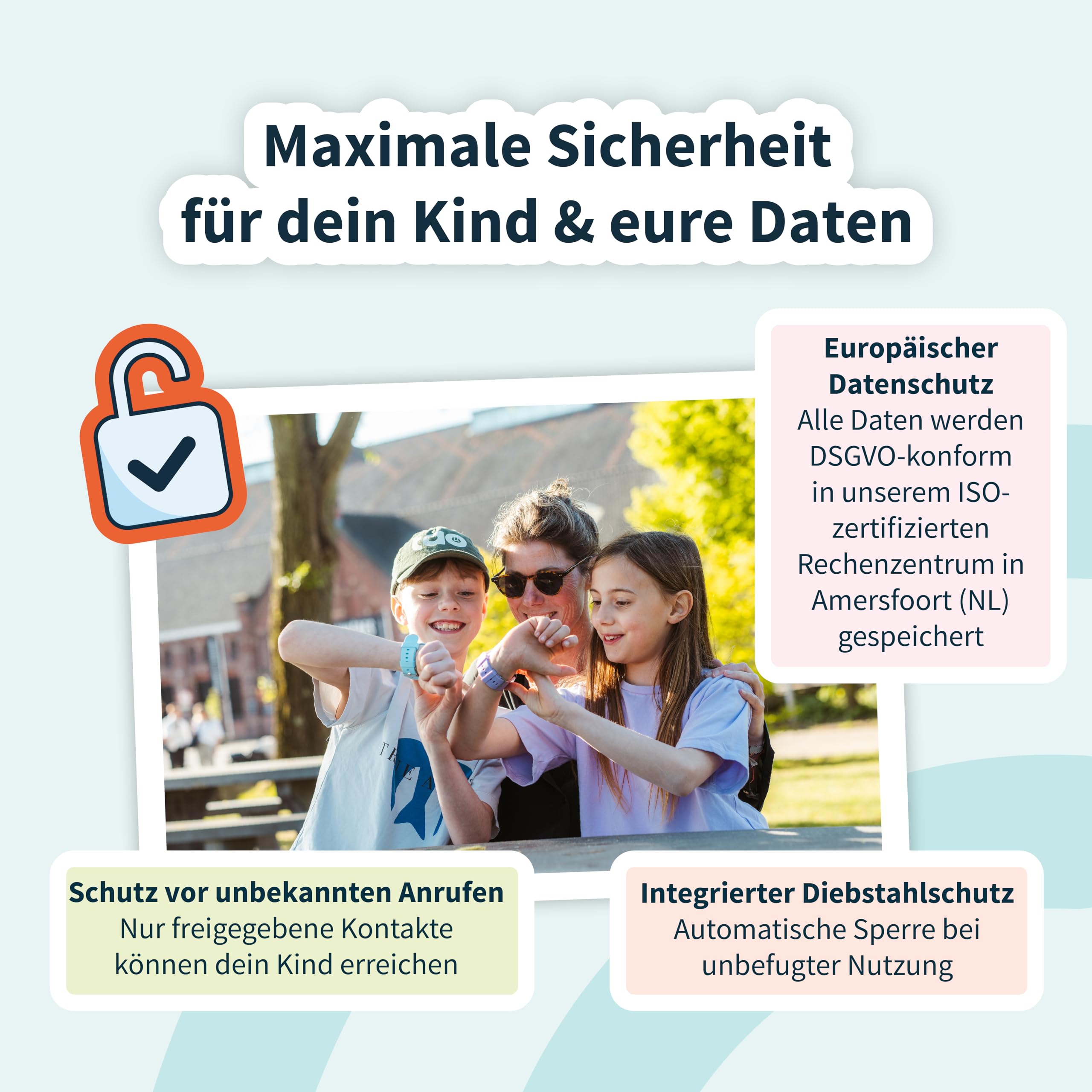 one2track - Smartwatch Kinder - Connect Next Blau - Kinder Smartwatch mit GPS - Serverstandort Niederlande - SOS Taste - 4G Videoanrufe - Ab 6 Jahren - Eltern App - Integrierte SIM Karte