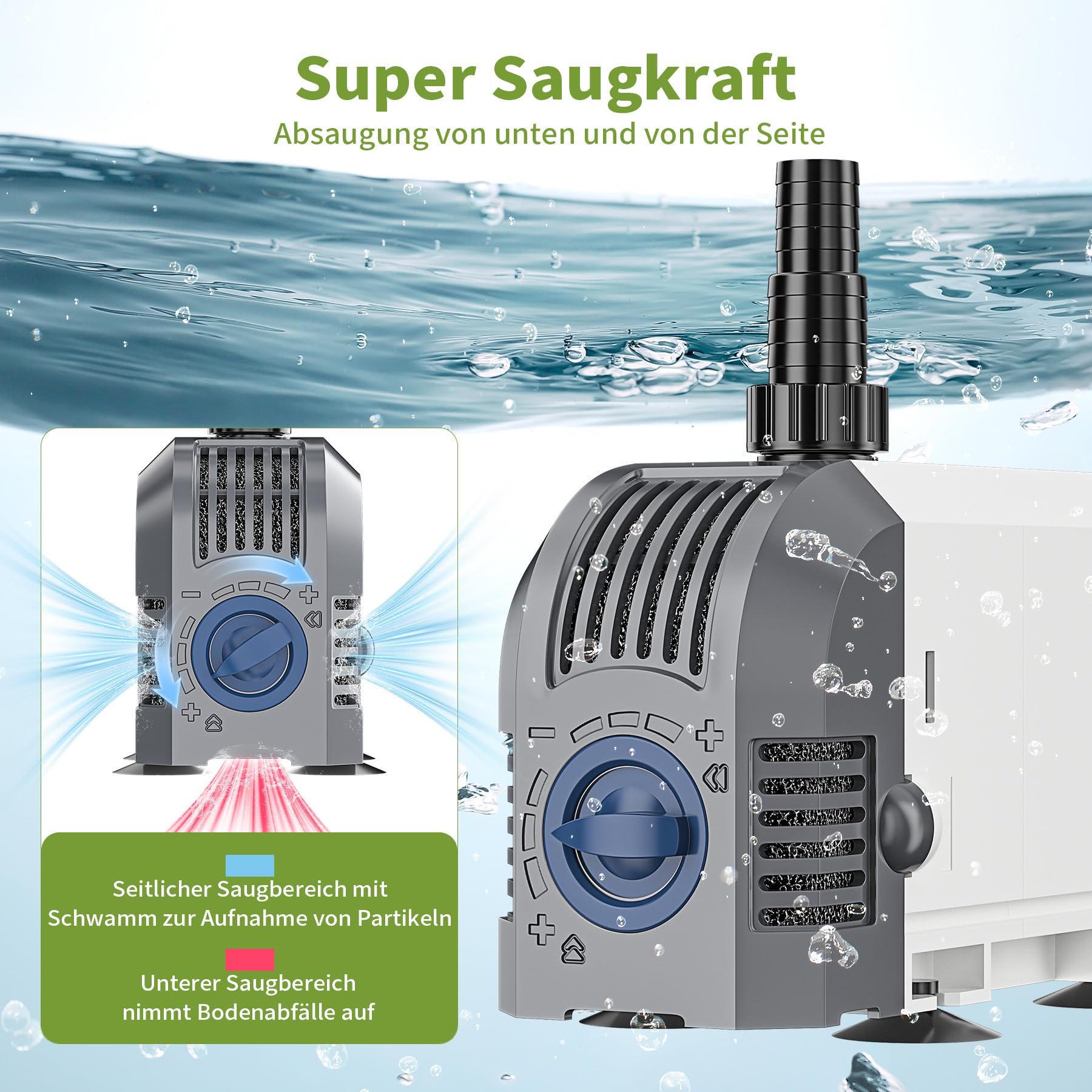 HJ-1101 wielofunkcyjna pompa submersible (dolna przyssawka) 900 l/h 20 W