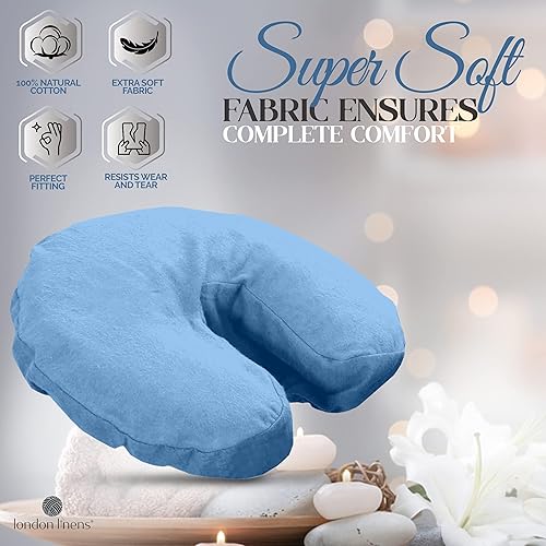Miniatura 2 de London Linens Paquete de 10 mesas de masaje de franela extra gruesas de alta calidad 100  algodón fundas para cuna cómodas incluye 10 piezas azul