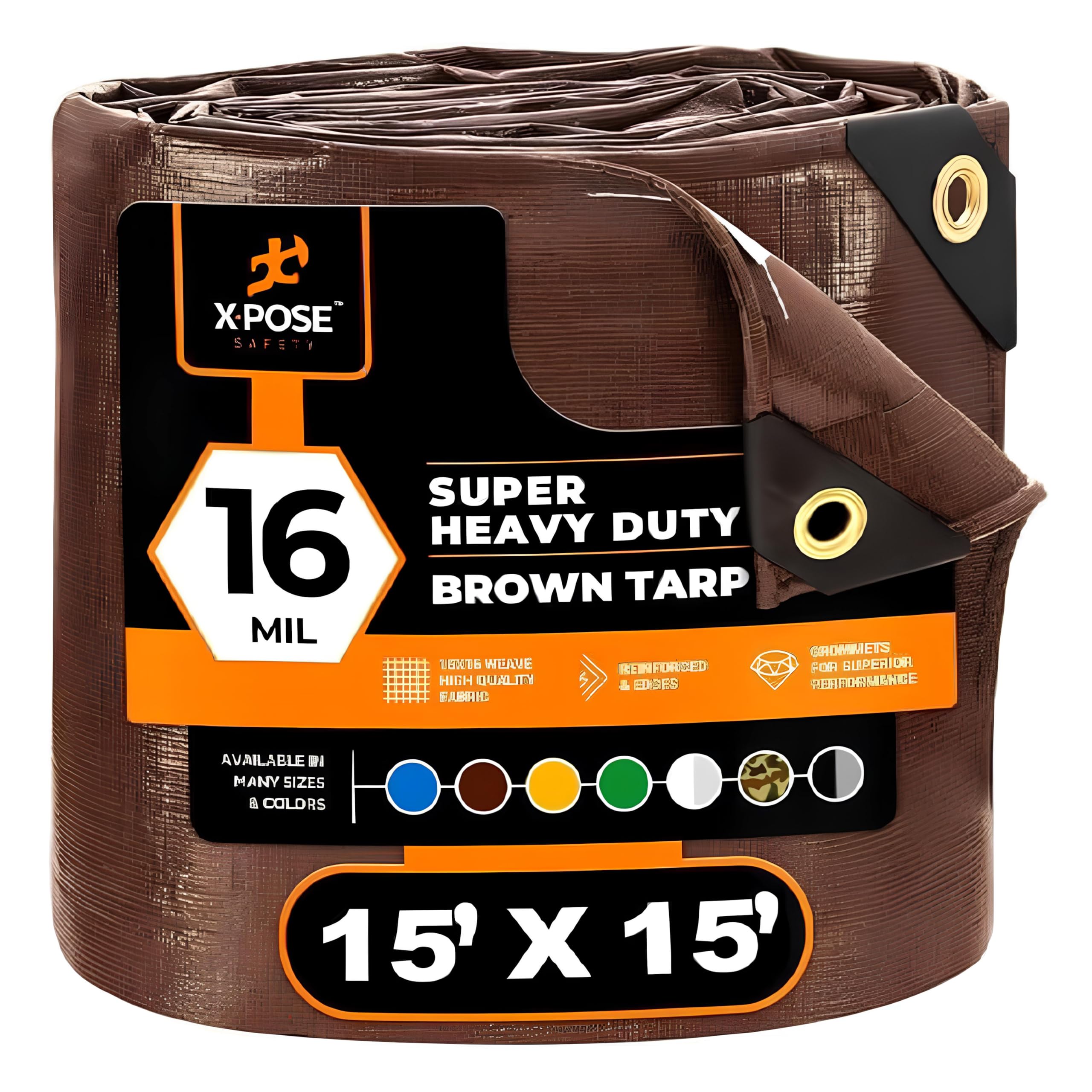 Amazon.com: 15' x 15' Super Heavy Duty 16 Mil Brown Poly Tarp