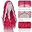 Hot Pink Wig-Long pink Wigs for Women Natural Wavy Synthetic Wig Heat Resistant Fiber Wigs for Daily Party Halloween Cosplay