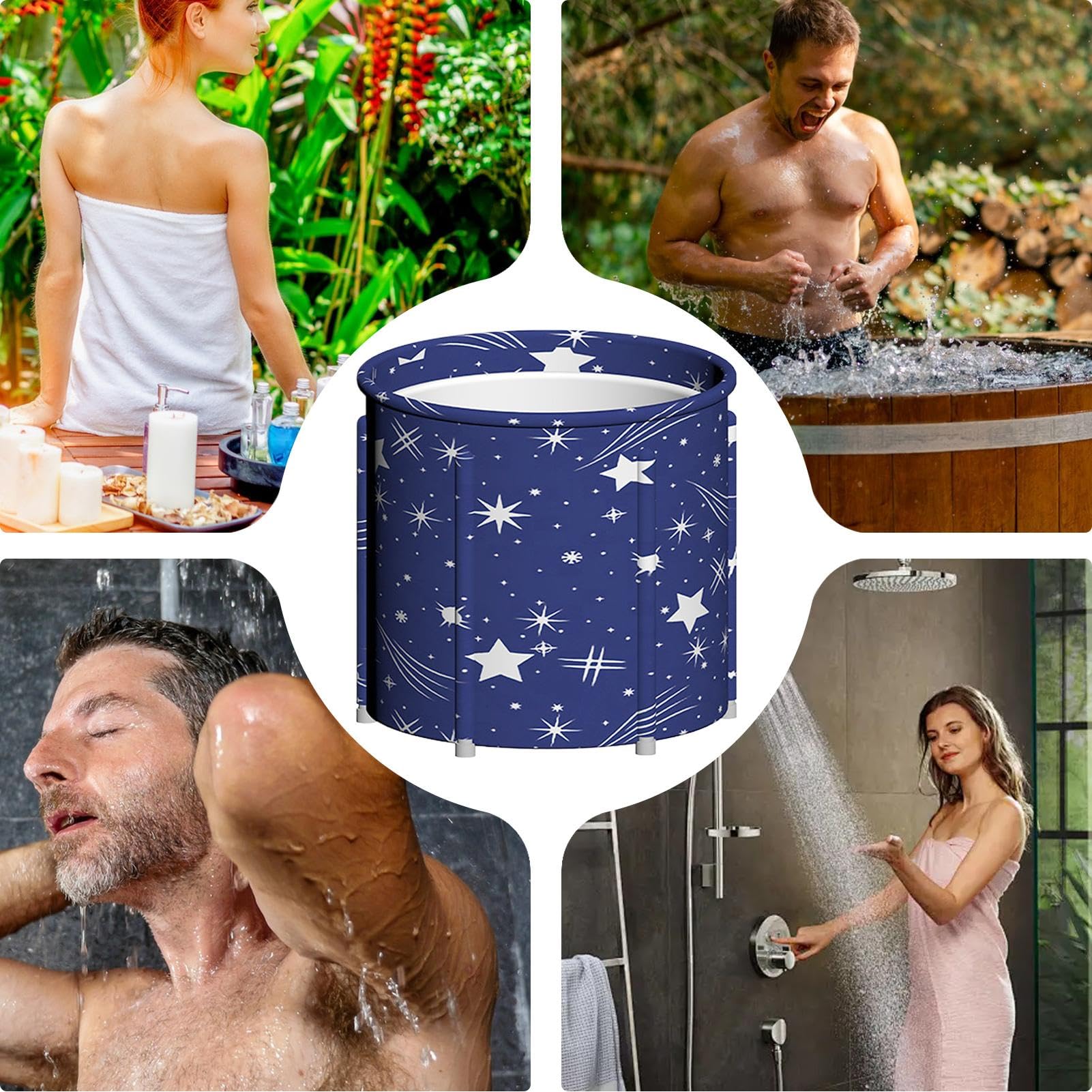 La Vasca da Bagno Pieghevole per Adulti Grande Capacità, Portatile,