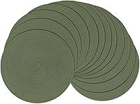 Vista 82 de SHACOS Juego de 6 manteles individuales redondos trenzados de 15 pulgadas antideslizantes resistentes al calor de algodón y poliéster, alfombrillas