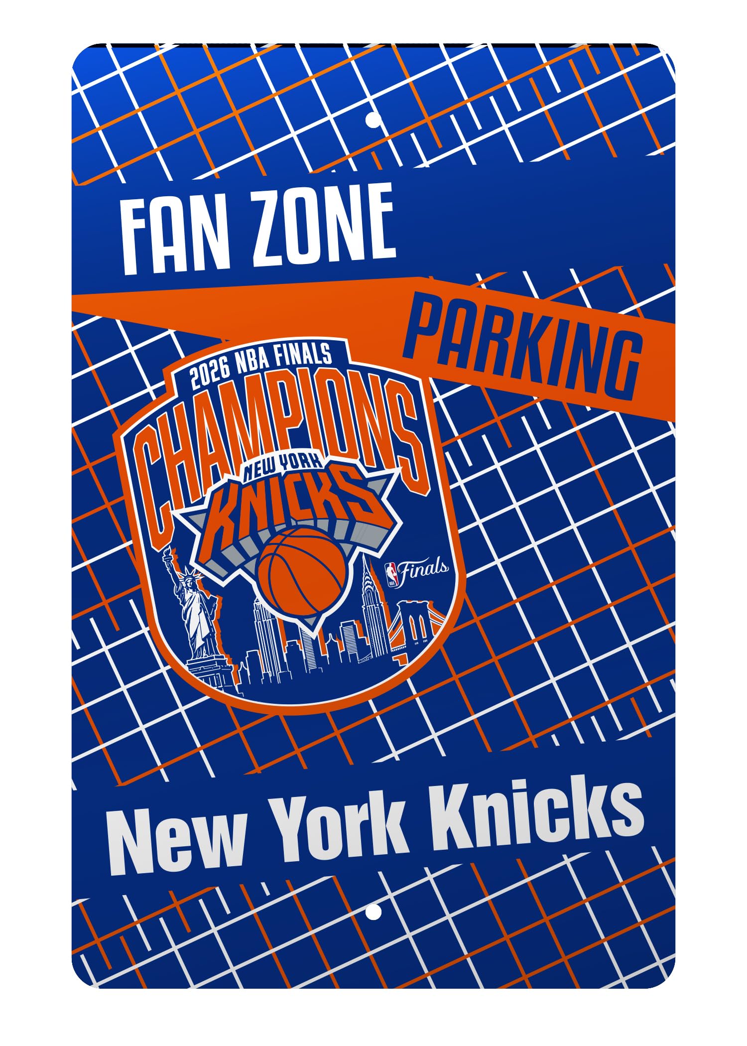 Fanmats Team Color Nba - New York Knicks Nba Finals Champions Flat Parking Sign | | 18"X11.5" | Metal