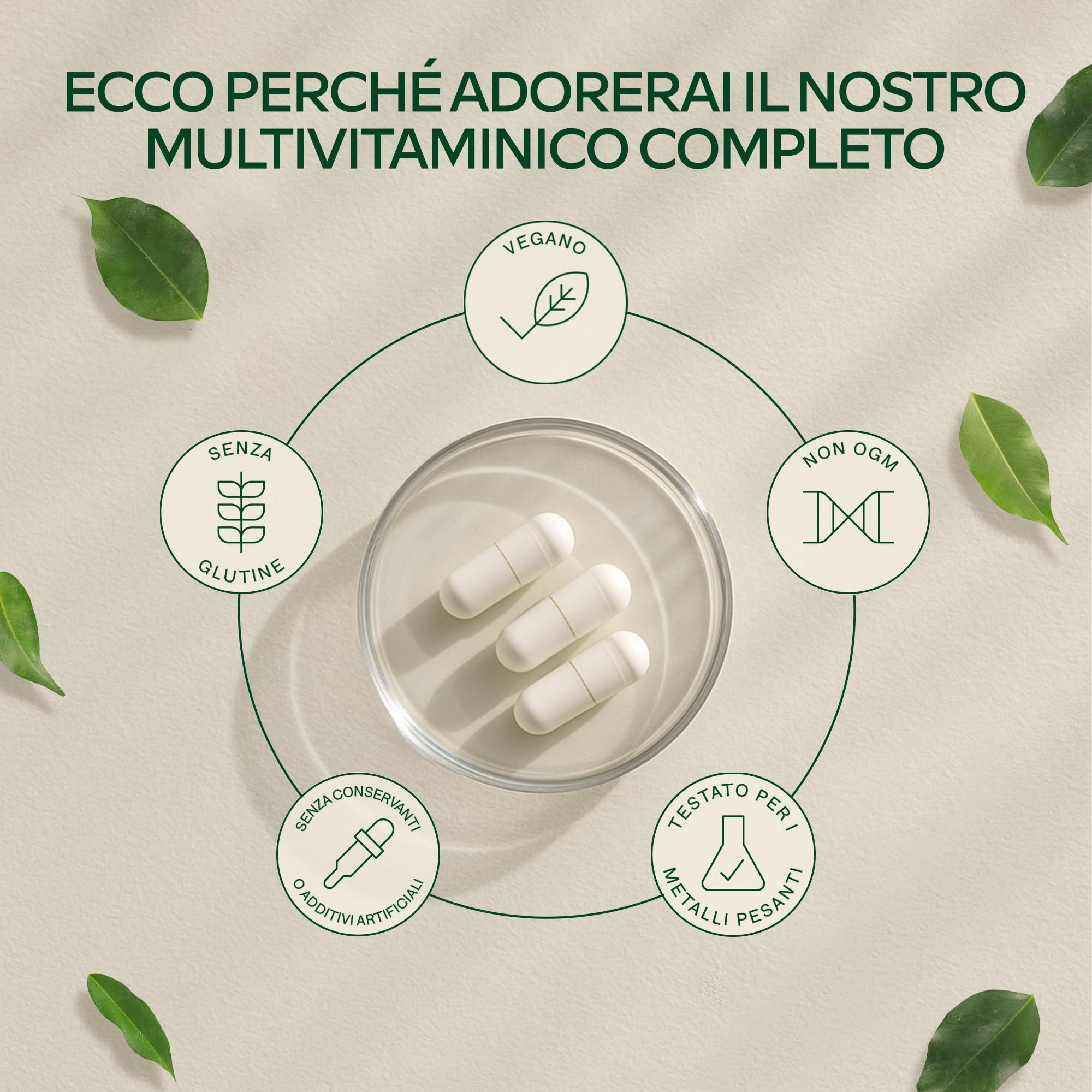 Multivitaminico Completo 25 Vitamine e Minerali Ashwagandha Rhodiola Rosea, Integratore Multivitaminico Donna Uomo Difese Immunitarie Adulti Vitamina D Vitamina C Zinco Magnesio e Potassio -120Capsule