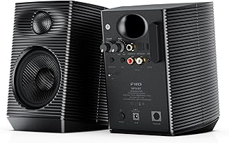 FiiO SP3 BT HiFi Bluetooth Active Desktop Speakers - 80W Stereo Computer Speakers and Home Music Sound System with AUX Audio/Coax/Optical/Type-C/RCA (Bluetooth White)