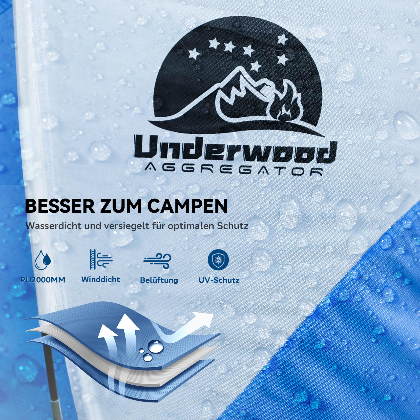 2 -Mann -Zelt mit geräumiger 110 × 100 cm Veranda - 3000 mm wasserdichtes Doppelhaut Dome, leichtes Windschutzgebiet für Camping, Wandern, Rucksackpacken, Festivals