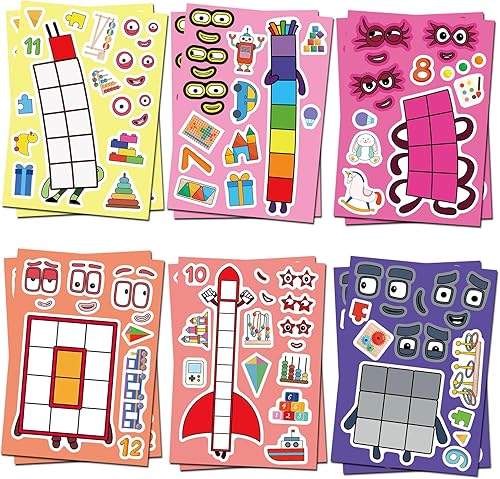 Miniatura 6 de 36 piezas de calcomanías de juguetes para hacer tu propio número, decoraciones de cumpleaños con números para recuerdos de fiesta de cumpleaños