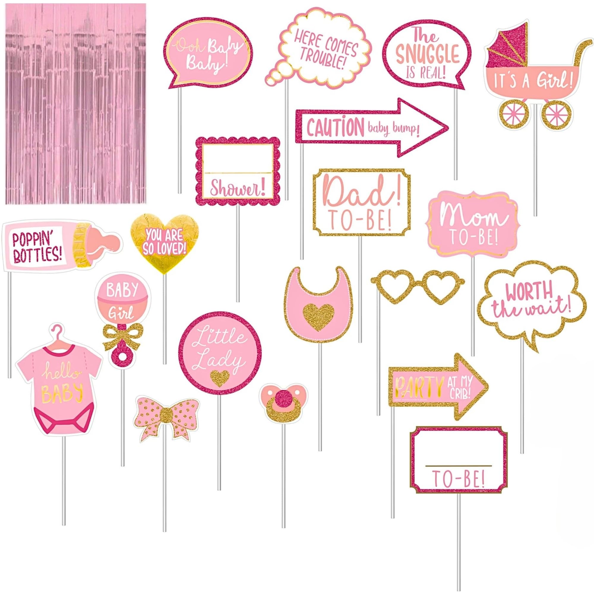 Accessoires photo de luxe pour baby shower fille multicolore haut de gamme