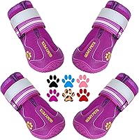 Vista 10 de QUMY - Zapatos para perros grandes, botas medianas para perros y protectores de patas para días de nieve en invierno, pavimentos calientes