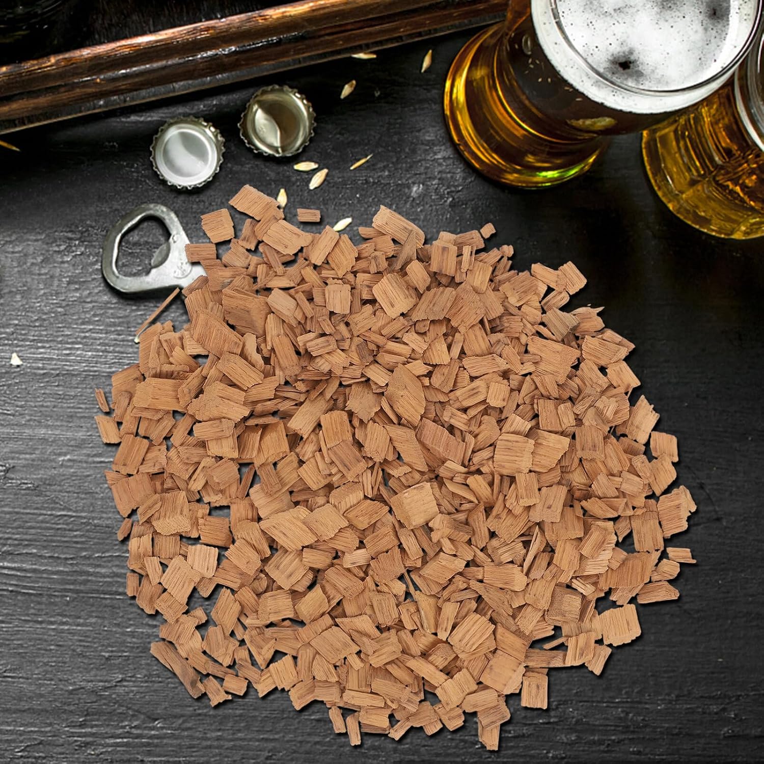Luxshiny 1pack French Oak Chips for Wine Making Lightly Red Wine Oak Chips for Aging Spirits Whiskey Liquor for Enhanced Flavor and Home Brewing